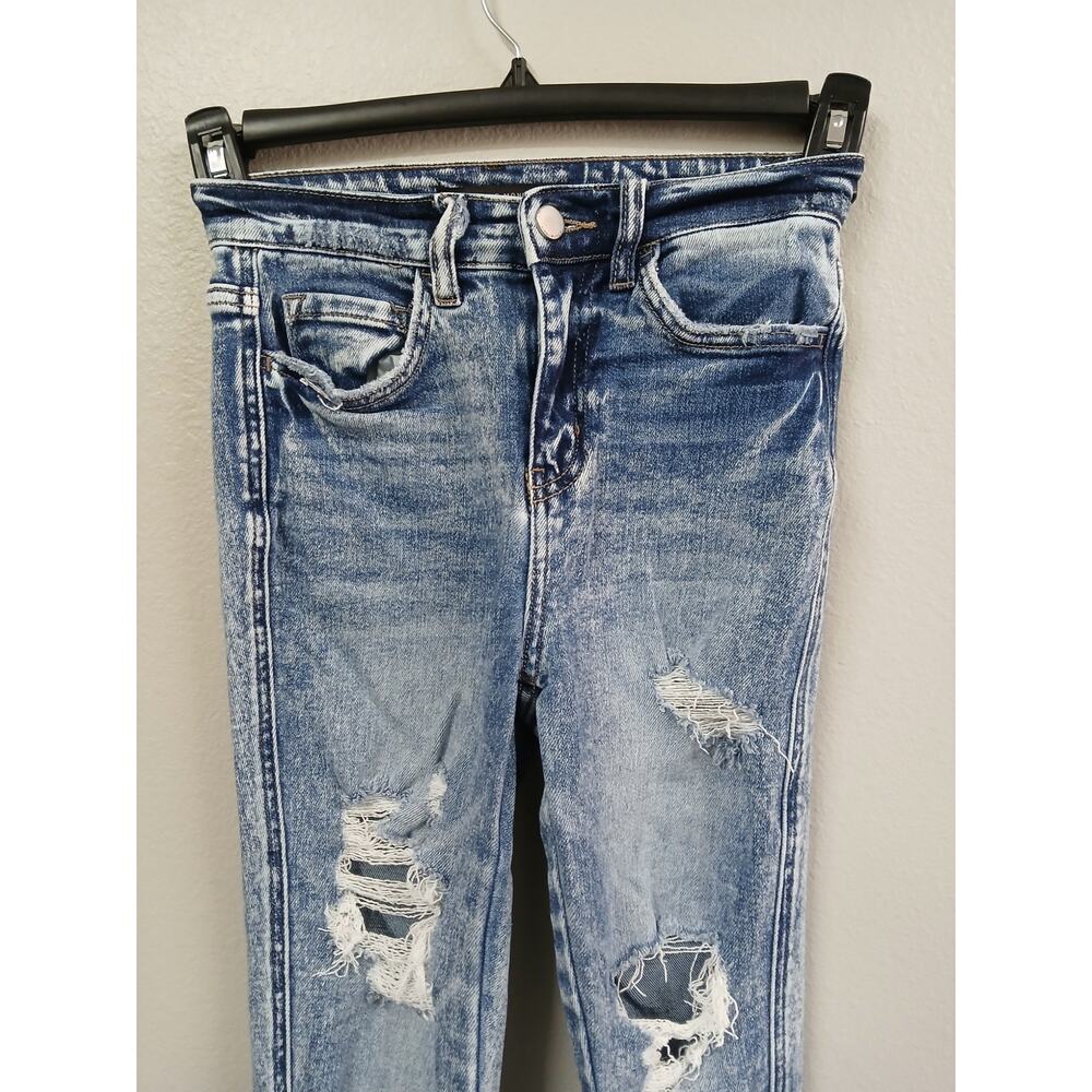 Flying Monkey distressed skinny jeans in a light acid wash size 0 24 inch waist - Picture 2 of 7